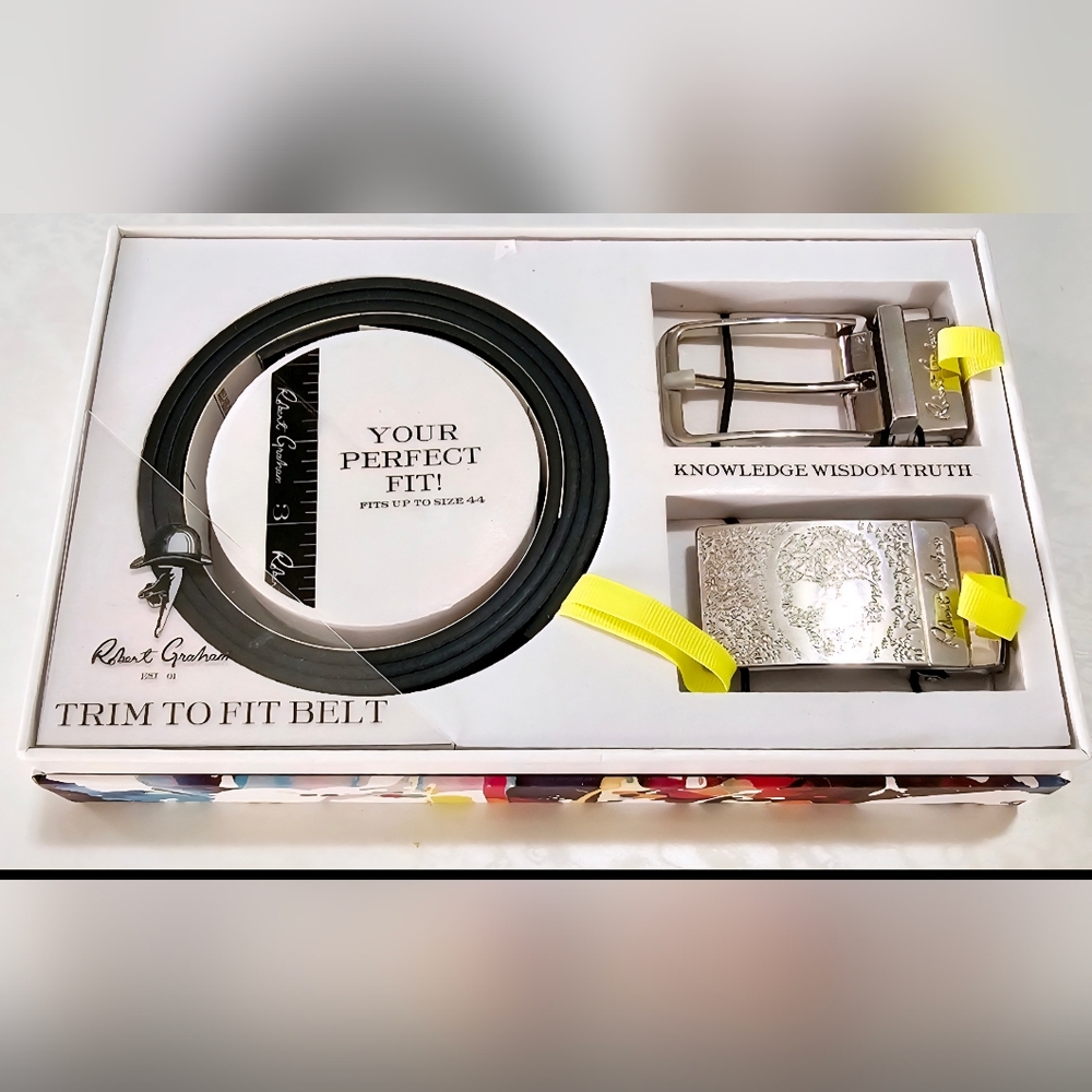 ROBERT GRAHAM TRIM TO FIT BELT  SET NEW WITH BOX FITS UPTO SIZE 44.